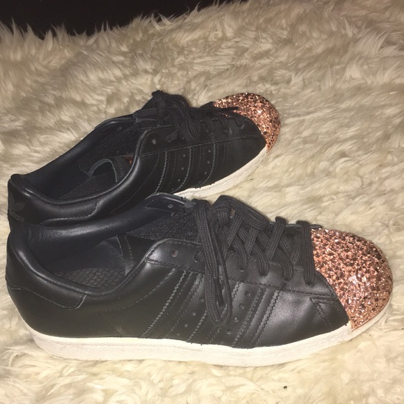 adidas superstar black and rose gold